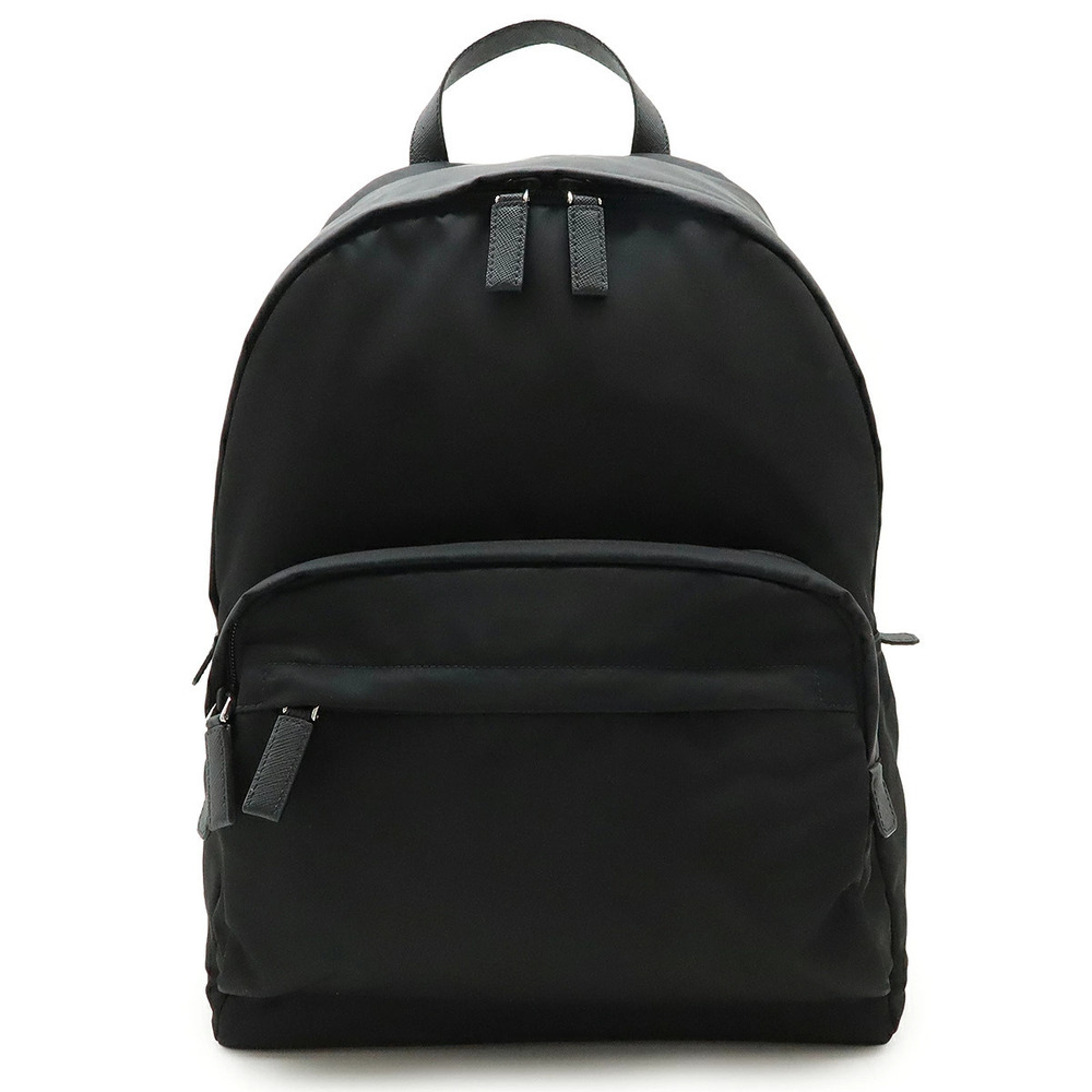 Prada Triangle TESSUTO MONTAG Backpack Leather Black Nero Black